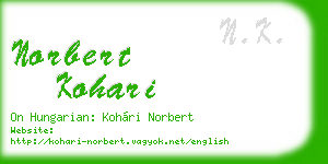 norbert kohari business card
